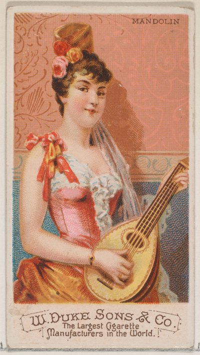 Mandolina z serii Musical Instruments N82 do papierosów marki Duke, 1888., 1888. autorstwa Schumacher and Ettlinger