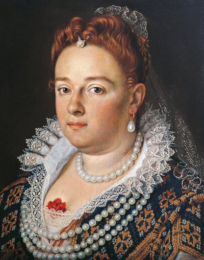 Portret Bianki Cappiello, żony Franciszka I Medyceusza (malarstwo) autorstwa Scipione (1550 98) Pulzone