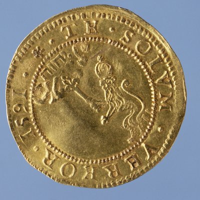 4-funtowy szkocki (kapelusz) Jakuba I, mennica w Edynburgu, 1591 (rewers) (złoto) (awers patrz 58855) autorstwa Scottish School