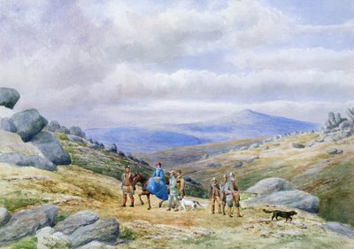 Strzelanina w Highlands, 1868 (wc na papierze) autorstwa Scottish School