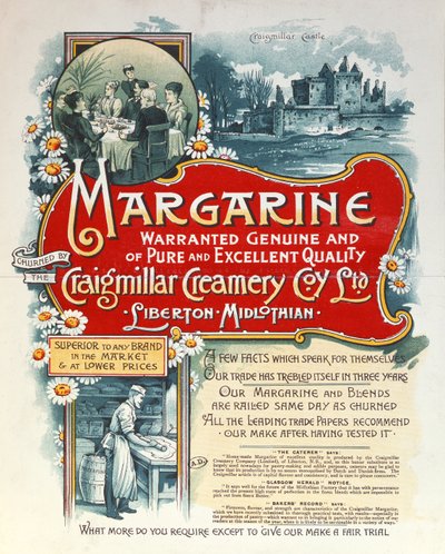 Reklama margaryny produkowanej przez Craigmillar Creamery autorstwa Scottish School