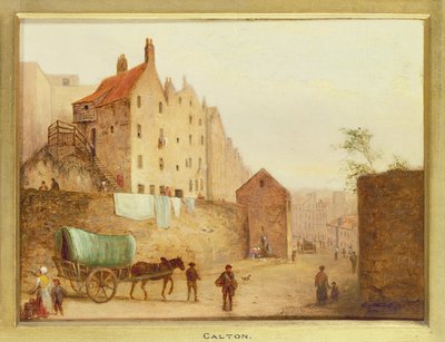 Calton, fragment z Edynburga: Dziewięć widoków na Stare Miasto autorstwa Scottish School