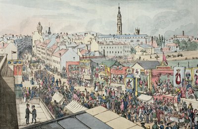 Rysunek Glasgow Fair, z The Glasgow Looking Glass, 1825 autorstwa Scottish School