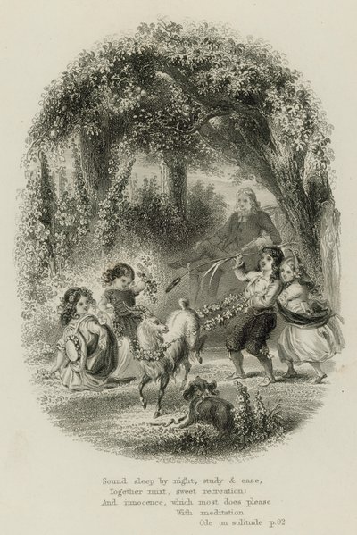 Scena z Ody o samotności, autorstwa Aleksandra Pope (rycina) autorstwa Scottish School