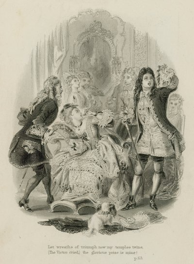 Scena z Rape of the Lock, autorstwa Aleksandra Pope (rycina) autorstwa Scottish School