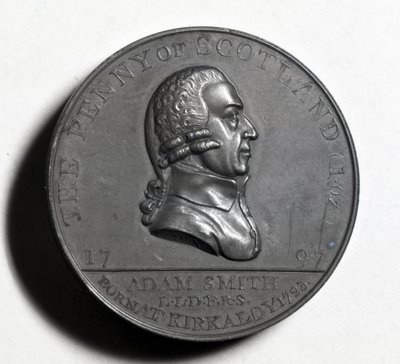 Szkocka Penny upamiętniająca Adama Smitha (awers), 1797 (miedź) (rewers patrz XJF448270) autorstwa Scottish School
