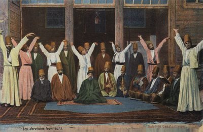 Wirujący derwisze, Konstantynopol, Turcja (zdjęcie kolorowe) autorstwa Sebah & Joaillier
