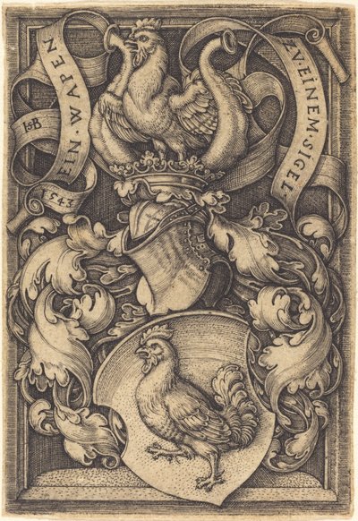 Herb z kogutem autorstwa Sebald Beham