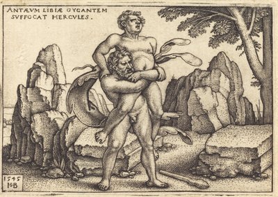 Herkules zabija Anteusza autorstwa Sebald Beham