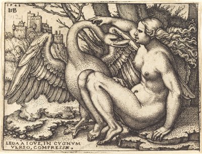 Leda i łabędź autorstwa Sebald Beham