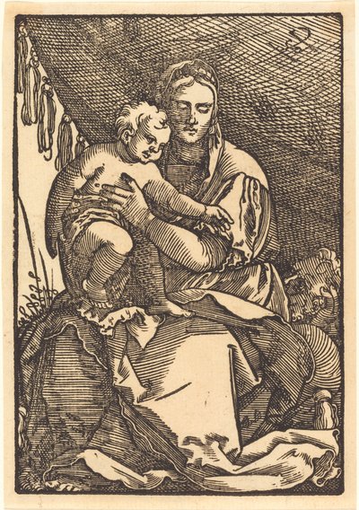 Madonna z Dzieciątkiem pod baldachimem autorstwa Sebald Beham