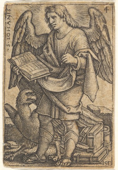Ilustracja 4: Św. Jan z głową zwróconą trzy czwarte w lewo, z księgą w ręku, 1541. autorstwa Sebald Beham