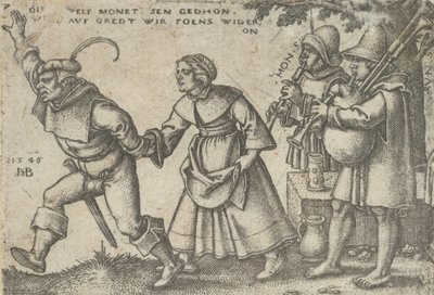 Koniec roku, z Uczty Chłopskiej lub Dwunastu Miesięcy, 1546. autorstwa Sebald Beham