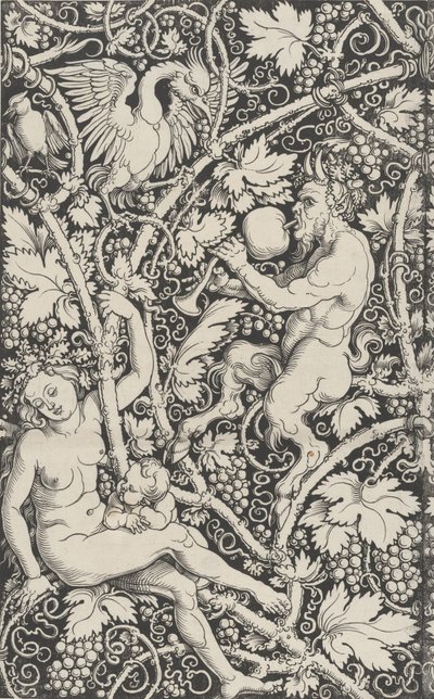 Tapeta z wizerunkiem rodziny Satyrów, 1515. autorstwa Sebald Beham