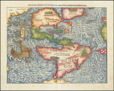 Mapa obu Ameryk z 1561 r. autorstwa Sebastiana Münstera autorstwa Sebastian Munster