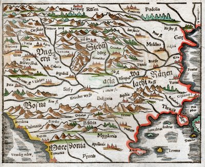 Europa Wschodnia i Bałkany 1575 autorstwa Sebastian Munster