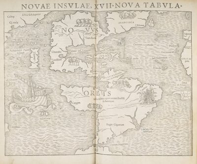 Mapa Ameryki Północnej, Nowe Wyspy, 17 nowych map, Sebastian Munster autorstwa Sebastian Munster
