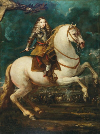 Portret jeździecki Karola II z Hiszpanii, lata 60. XVII wieku. autorstwa Sebastian de Herrera Barnuevo