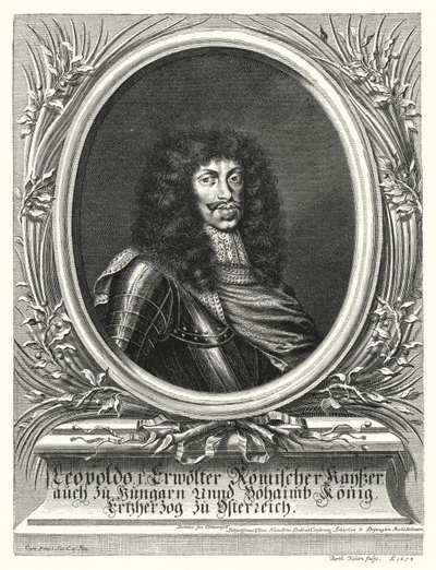 Leopold I, cesarz rzymski (grawerowanie) autorstwa Sebastian van (after) Dryweghen
