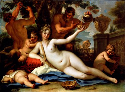 Bachantka i Satyrowie, c1713 autorstwa Sebastiano Ricci