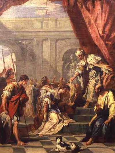 Estera przed Aswerusem (olej na płótnie) autorstwa Sebastiano Ricci