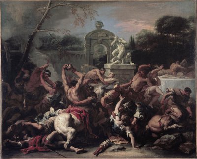 Lapiths and the Centaurs - Bitwa pomiędzy Lapithami i Centaurami. Malarstwo Sebastiano Ricci autorstwa Sebastiano Ricci