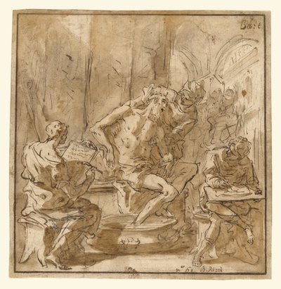 Śmierć Seneki (recto); Studium mężczyzny (verso) autorstwa Sebastiano Ricci