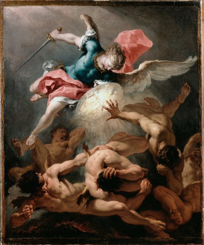 Upadek zbuntowanych aniołów autorstwa Sebastiano Ricci