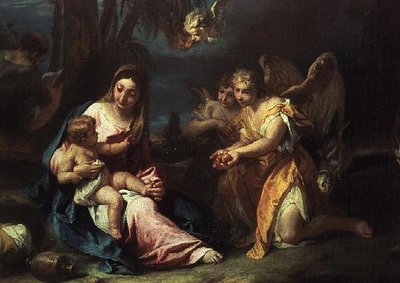 Reszta podczas lotu do Egiptu autorstwa Sebastiano Ricci