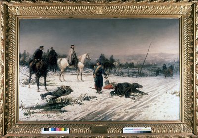 Garibaldi w Dijon na polu bitwy, obraz S. De Albertisa. 1877. Muzeum Risorgimento. Mediolan autorstwa Sebastiano de Albertis