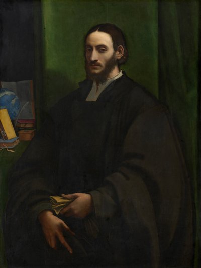 Portret humanisty, ok. 1520 (olej na płycie przeniesiony na twardą płytę) autorstwa Sebastiano del (c.1485-1547) Piombo