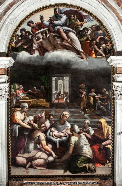 Narodziny dziewicy (malarstwo autorstwa Sebastiano del (c.1485 1547) Piombo