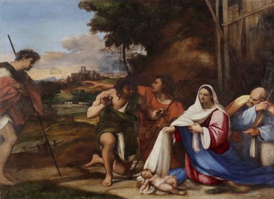 Adoracja pasterzy, 1510 autorstwa Sebastiano del Piombo