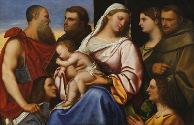 Madonna z Dzieciątkiem ze Świętymi i Darczyńcami. autorstwa Sebastiano del Piombo