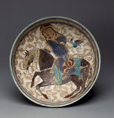 Miska z księciem na koniu z Iranu (dekorowana kamienna pasta) autorstwa Seljuq Dynasty Seljuq Dynasty