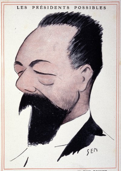 Portret Paula Doumera (1857 - 1932), francuskiego męża stanu, autorstwa Sema (1863 - 1934). autorstwa Sem