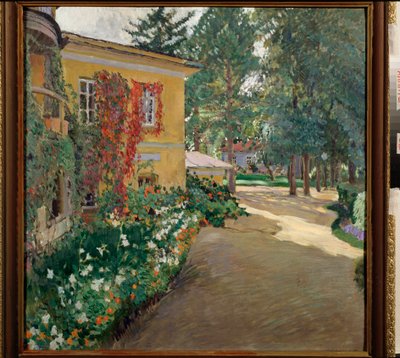 W wiejskiej posiadłości - obraz Siergieja Arseniewicza Winograda (1869-1938), olej na płótnie autorstwa Sergei Arsenevich Vinogradov