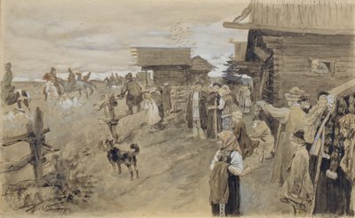 Polowanie z Borzois, 1907 autorstwa Sergei Arsenevich Vinogradov