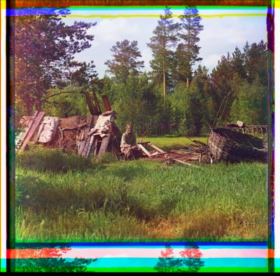 Chata osadników, Ural, Rosja autorstwa Sergei Mikhailovich Prokudin Gorskii