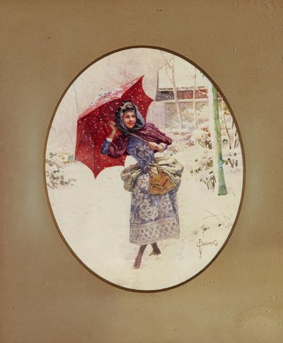 Kobiety chodzą po śniegu, ok. godz. 1900 autorstwa Sergei Sergeyevich Solomko
