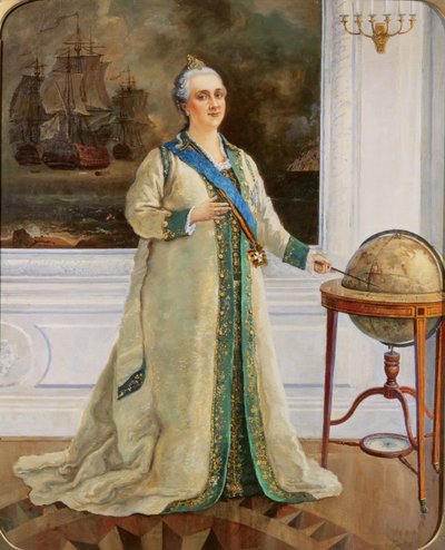 Cesarzowa Katarzyna II (1729-96) w marynarskim stroju pełnym autorstwa Sergei Varlenovich Pen