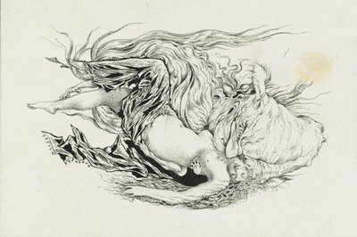 Czernomor i Ludmiła. Ilustracja do wiersza Rusłan i Ludmiła A. Puszkina, 1921-1926. autorstwa Sergei Vasilevich Chekhonin