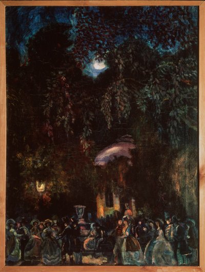 Hiszpania. (Scena wypoczynku, firmowy spacer po ulicy, wieczór). Obraz Siergieja Juriewicza Sudeykina (Serge Soudeikine) (1882-1946), olej na płótnie, ok. 1910 r. Sztuka rosyjska, XX wiek. Państwowe Muzeum Historii, Architektury i Sztuki, Psko autorstwa Sergei Yurevich Sudeikin