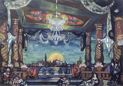 Scenografia do „Opowieści Hoffmanna” Offenbacha autorstwa Sergei Yurevich Sudeikin