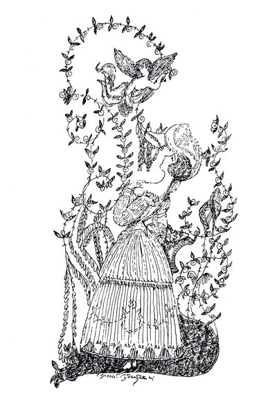 Ilustracja do eseju „Niebieska róża” S. Makowskiego, 1907 autorstwa Sergei Yurievich Sudeykin