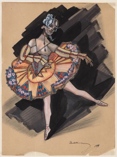 Wróżka Lalka. Projekt kostiumu dla Anny Pawłowej, 1924 autorstwa Sergei Yurievich Sudeykin