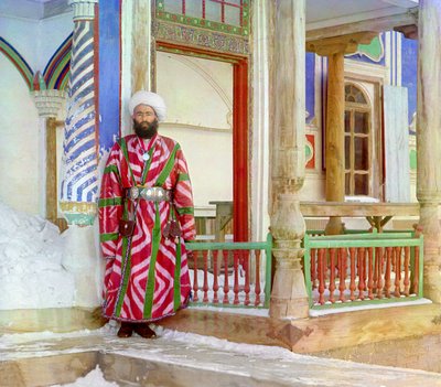 Minister emiratu Buchary w stroju wizytowym, ok. godz. 1910 (zdjęcie) autorstwa Sergey Prokudin Gorsky