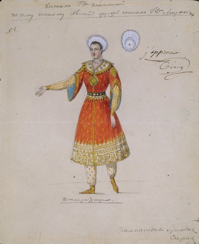 Projekt kostiumu do baletu Carina Syuyumbeki autorstwa A. Blanche, 1832 autorstwa Serkov