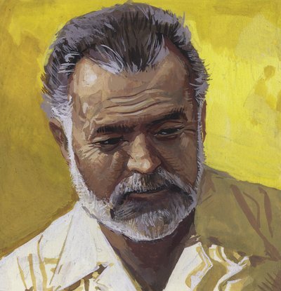 Ernest Hemingway (gwasz na papierze) autorstwa Severino Baraldi