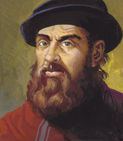 Ferdynand Magellan (gwasz na papierze) autorstwa Severino Baraldi